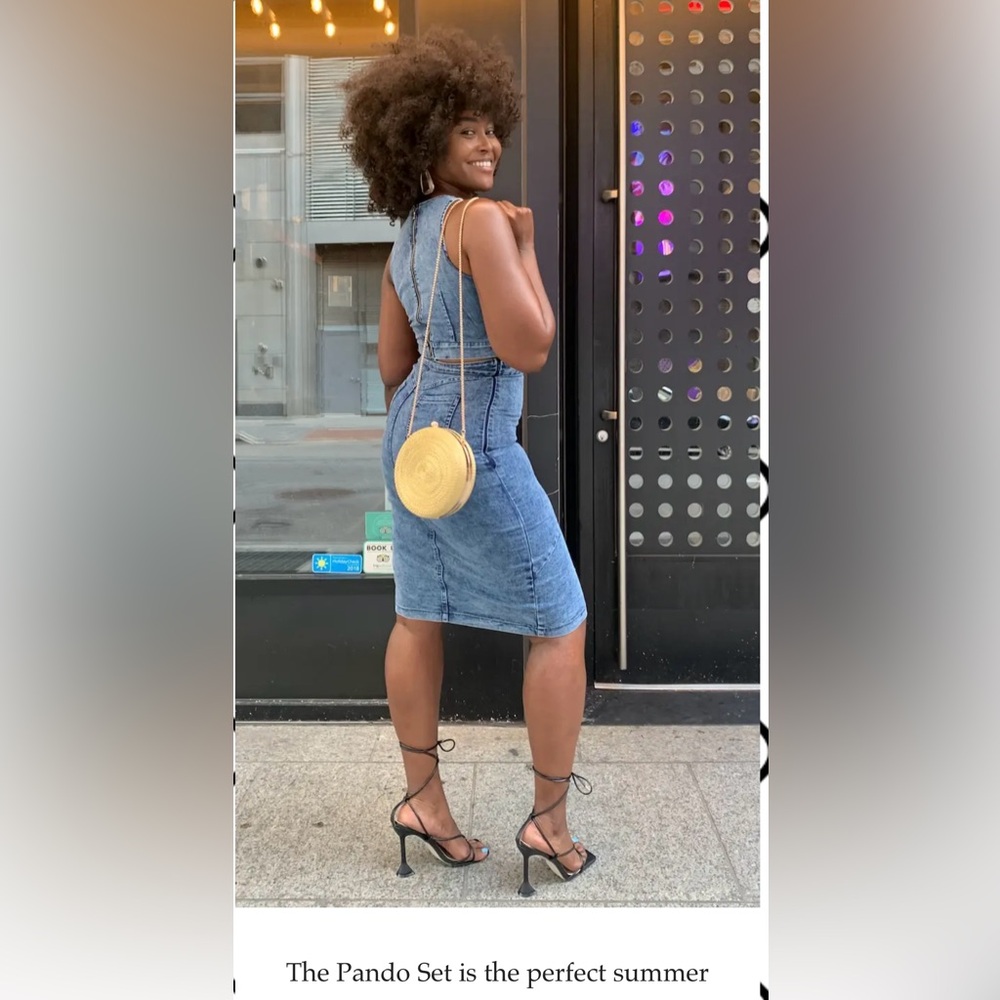 NWT PANDO stretch denim SET FROM souk + SEPIA
